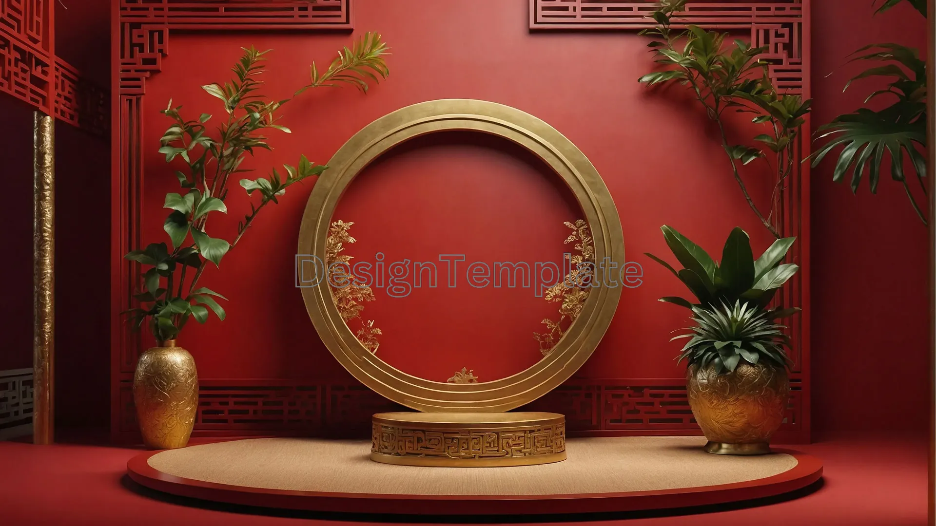 Golden Harmony Podium Circular Texture image